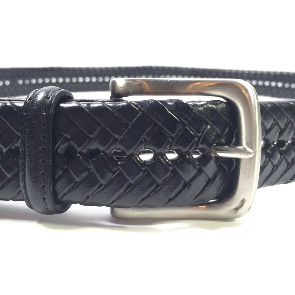 TOMMY Hilfiger Leather Woven Black Belt